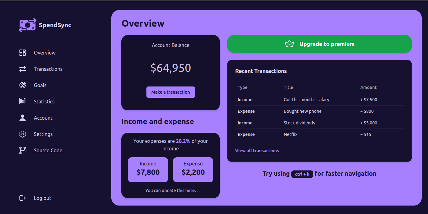 SpendSync preview